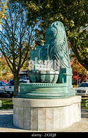 Columbus Quincentennial Memorial, Independence Park, Thames Street, Bristol, RI Banque D'Images