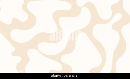 Fond de rainure abstrait en couleur beige clair. Formes organiques dessinées à la main et motif de blobs Illustration de Vecteur