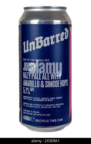 Brasserie Unbarred - Joosy - Hazy pale Ale avec houblons Amarillo & Simcoe - 5,1% abv. Banque D'Images