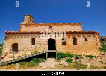 Église de San Miguel Arcangel à San Esteban de Gormaz, Soria, Espagne, Banque D'Images