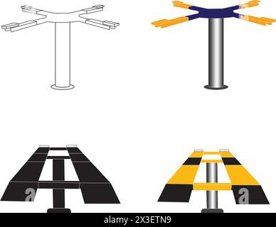Icône de lave-auto hydraulique illustration vectorielle conception de symbole Illustration de Vecteur