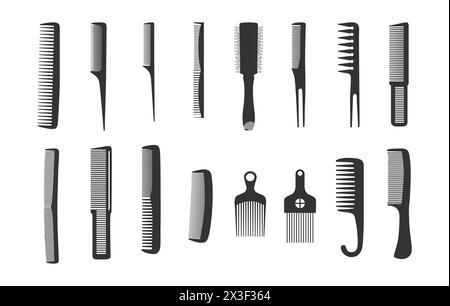 Silhouette de peigne, peignes, silhouettes de peigne de coiffure, clipart de peigne, peigne de coiffure, silhouette de brosse à cheveux, silhouette de peigne à cheveux Illustration de Vecteur