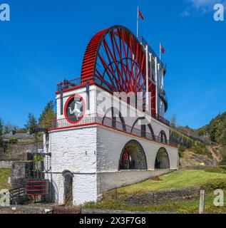 Roue de Laxey. La Grande roue de Laxey ou la roue Lady Isabella, une roue à eau géante à Laxey, île de Man, Angleterre, Royaume-Uni Banque D'Images