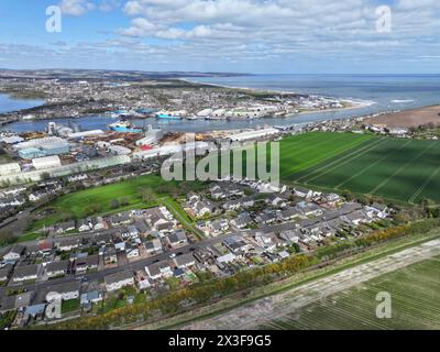 Vue aérienne de Montrose Angus par drone Banque D'Images