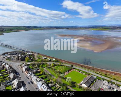 Vue aérienne de Montrose Angus par drone Banque D'Images