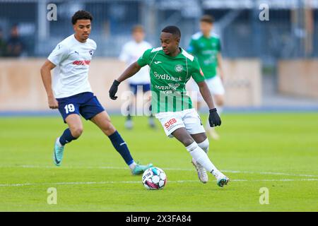 Copenhague, Danemark. 19 avril 2024. Nahom Netabay (26) de Naestved BK vu lors du match NordicBet Liga entre B.93 et Nasestved BK au Vanlose Idrætspark à Copenhague. (Crédit photo : Gonzales photo - Christian Midtgaard). Banque D'Images