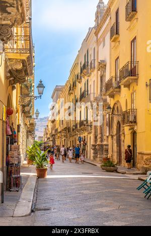 Vue de la vieille ville de Trapani (Sicile, Italie). Banque D'Images