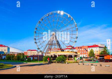 Sotchi, Russie - 04 octobre 2020 : Ferris Fheel dans le parc à thème de Sotchi dans la ville de villégiature de Sotchi en Russie Banque D'Images