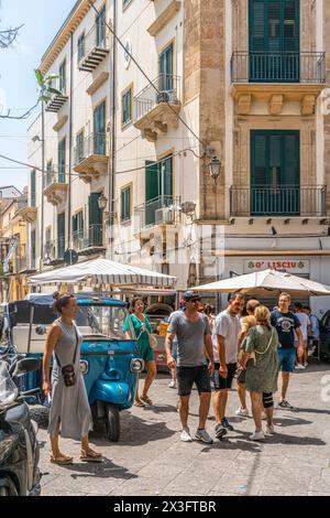 Marché Ballaro à Palerme. Ballarò représente le plus ancien et le plus grand marché de la ville. Banque D'Images