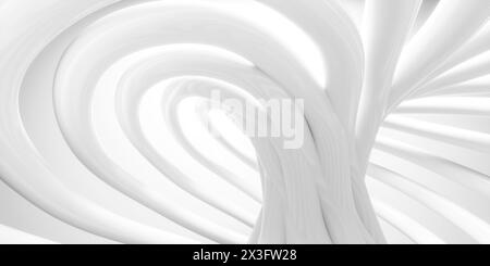 Illustration de rendu 3D tourbillon blanc monochrome Banque D'Images