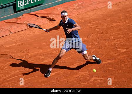 Paris, France. 11 avril 2024. Alexander Zverev lors du Rolex Monte-Carlo ATP Masters 1000 tennis le 11 avril 2024 au Monte Carlo Country Club de Roquebrune Cap Martin, près de Monaco. Crédit : Victor Joly/Alamy Live News Banque D'Images