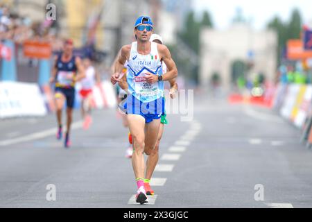 René Cuneaz (Italie). Marathon masculin. Championnats d'Europe Munich 2022. Banque D'Images