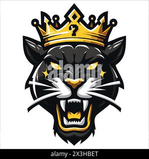 Motif mascotte Angry Panther Head Illustration de Vecteur
