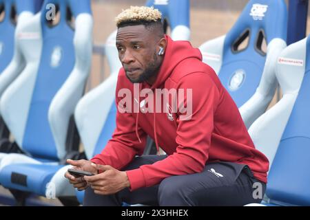 Wycombe, Angleterre. 27 avril 2024. Kazenga Lualua avant le Sky Bet EFL League One match entre Wycombe Wanderers et Charlton Athletic. Kyle Andrews/Alamy Live News Banque D'Images