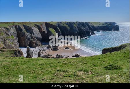 Flimston Bay, près de Bosherton, Pembrokeshire, pays de Galles Banque D'Images