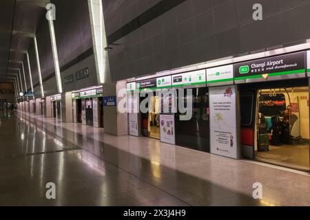 Asie, Singapour, station de métro de l'aéroport de Changi Banque D'Images