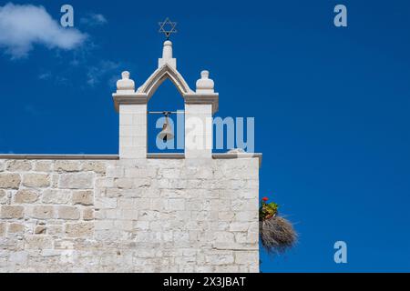 Détail de la synagogue Scolanova à Trani, Italie Banque D'Images