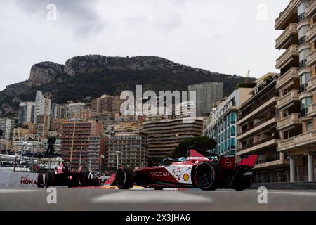 23 FENESTRAZ Sacha (fra), Nissan Formula E Team, Nissan e-4ORCE 04, action lors de l'ePrix de Monaco 2024, 6ème rendez-vous du Championnat du monde ABB FIA Formula E 2023-24, sur le circuit de Monaco du 25 au 27 avril 2024 à Monaco Banque D'Images