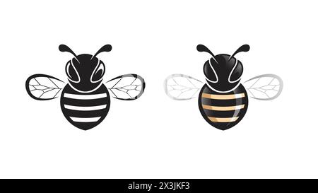 Illustration de symbole vectoriel de logo Creative Queen Bees collection Illustration de Vecteur