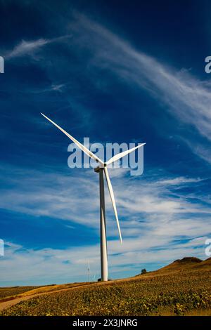 Les éoliennes de la prairie du Dakota du Nord produisent de l'électricité renouvelable propre. Banque D'Images