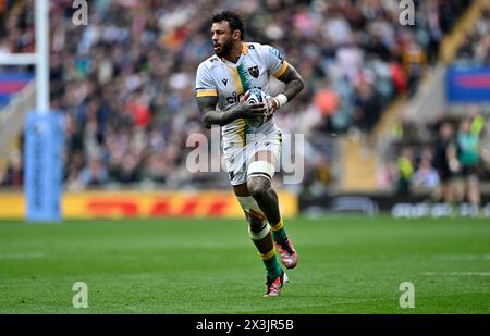 Twickenham, Royaume-Uni. 27 avril 2024. Premier rugby. Harlequins V Northampton Saints. Stade de Twickenham. Twickenham. Courtney Lawes (Northampton) lors du match de rugby Harlequins V Northampton Saints Gallagher. Le grand coup d'envoi de l'été. Crédit : Sport in Pictures/Alamy Live News Banque D'Images