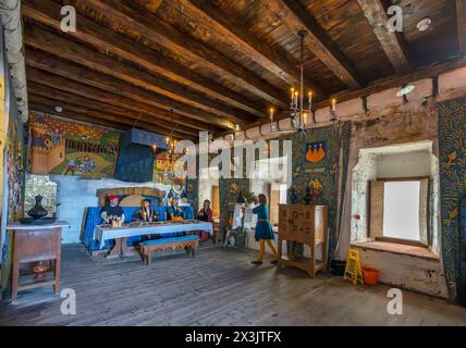 Banqueting Hall, Castle Rushen, Castletown, Île de Man, Angleterre, ROYAUME-UNI Banque D'Images