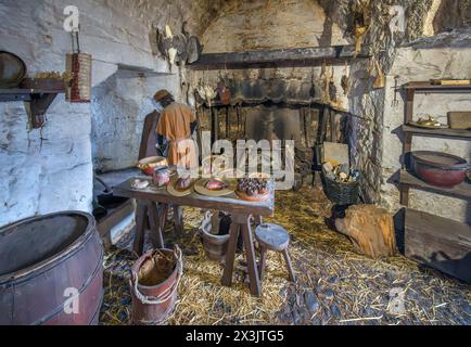 Cuisine à Castle Rushen, Castletown, Île de Man, Angleterre, Royaume-Uni Banque D'Images