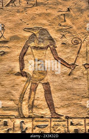 Relief de Dieu Khnum, Tombeau de Ramsès III, KV #11, Vallée des Rois, site du patrimoine mondial de l'UNESCO, Louxor, Égypte Banque D'Images