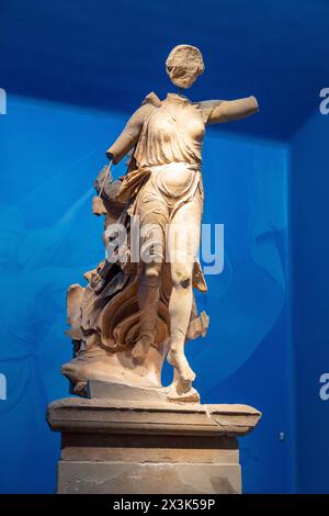 Statue Nike de Paionios, Musée archéologique d'Olympia, Grèce. Banque D'Images