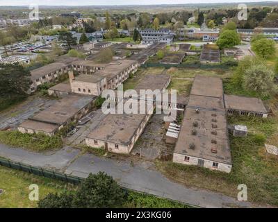 Vue aérienne de Bletchley Park, site de la rupture de code alliée pendant la seconde Guerre mondiale, Royaume-Uni. Banque D'Images