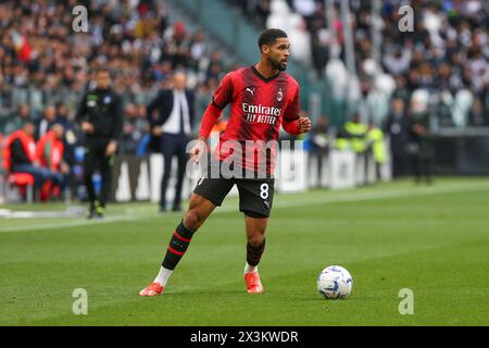 Ruben Loftus-Cheek de l'AC Milan lors du match entre la Juventus FC et l'AC Milan le 30 avril 2024 au stade Allianz de Turin, Italie. Banque D'Images