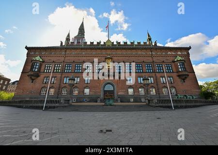 Hôtel de ville de Copenhague. Bâtiment historique de l'hôtel de ville au Danemark. Hall intérieur bâtiment Kobenhavns situé sur la place dans le centre de Copenhague. Banque D'Images