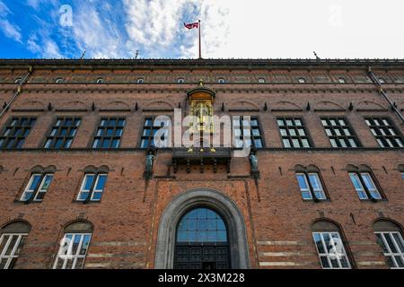 Hôtel de ville de Copenhague. Bâtiment historique de l'hôtel de ville au Danemark. Hall intérieur bâtiment Kobenhavns situé sur la place dans le centre de Copenhague. Banque D'Images