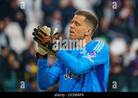 Turin, Italie. 27 avril 2024. Wojciech Szczesny, lors de la Juventus FC contre l'AC Milan, Serie A, au stade Allianz. Crédit : Alessio Morgese/Alessio Morgese/Emage/Alamy Live news Banque D'Images