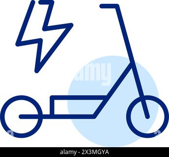 Scooter ELECTRIQUE. Transport urbain intelligent et écologique. Icône de contour pixel Perfect, modifiable Illustration de Vecteur