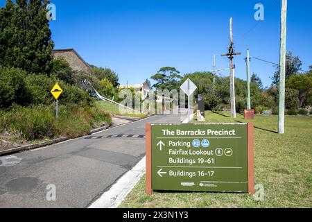 North Head Manly, le quartier de la caserne est un repère historique des opérations militaires pendant la seconde Guerre mondiale et a joué un rôle clé dans la défense côtière Banque D'Images