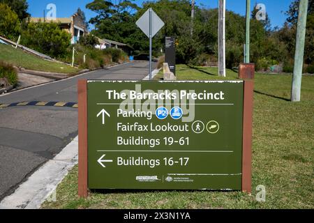 North Head Manly, le quartier de la caserne est un repère historique des opérations militaires pendant la seconde Guerre mondiale et a joué un rôle clé dans la défense côtière Banque D'Images