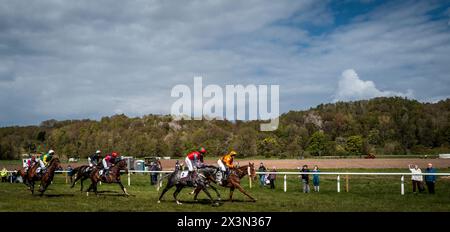 27 avril 2024 : : Overton point to point Racing Family Day à Overton Farm, South Lanarkshire, Écosse Banque D'Images