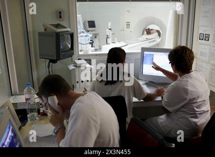 Tomodensitométrie, radiodiagnostic. Hôpital Universitario de Gran Canaria Doctor Negrin, Las Palmas de Gran Canaria. Îles Canaries, Espagne Banque D'Images