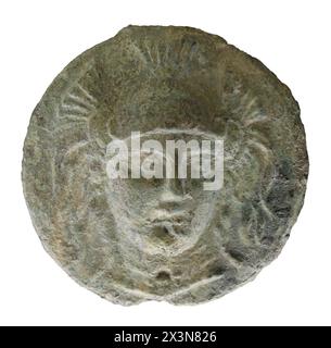 Tombe AES représentant la déesse de guerre Bellona, Rome, 3e centгury av. J.-C.. Les tombes AES étaient le premier type de monnaie émis par Rome Banque D'Images
