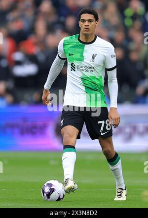 Londres, Royaume-Uni. 27 avril 2024. Jarell Quansah de Liverpool lors du match de premier League au London Stadium. Le crédit photo devrait se lire : Paul Terry/Sportimage crédit : Sportimage Ltd/Alamy Live News Banque D'Images