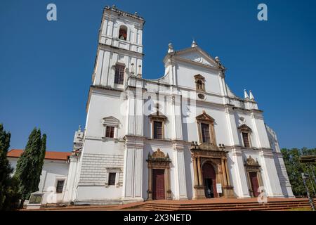 Old Goa, Inde - 2 février 2024 : Cathédrale Sainte-Catherine, connue sous le nom de Cathédrale se dans Old Goa, Inde. Banque D'Images