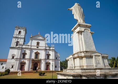 Old Goa, Inde - 2 février 2024 : Cathédrale Sainte-Catherine, connue sous le nom de Cathédrale se dans Old Goa, Inde. Banque D'Images