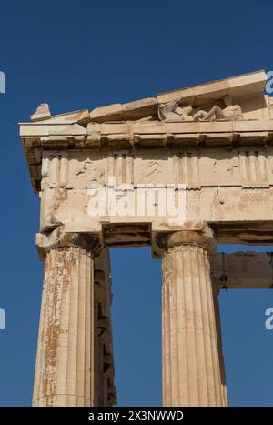 Soulagement, le Parthénon, l'Acropole, Athènes, Grèce Banque D'Images