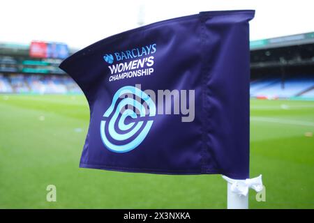 Vue générale d'un drapeau de coin avant le match du championnat féminin Barclays à Selhurst Park, Londres. Date de la photo : dimanche 28 avril 2024. Banque D'Images