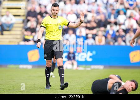 Odense, Danemark. 28 avril 2024. Match de Superliga entre OB et Hvidovre IF au nature Energy Park à Odense dimanche 28 avril 2024. (Photo : Bo Amstrup/Scanpix 2024) crédit : Ritzau/Alamy Live News Banque D'Images