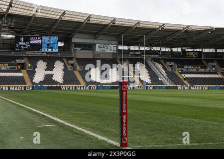 Hull, Royaume-Uni. 28 avril 2024. Vue générale du stade MKM lors du match de la Betfred Super League Round 9 Hull FC vs Leeds Rhinos au stade MKM, Hull, Royaume-Uni, le 28 avril 2024 (photo par Mark Cosgrove/News images) à Hull, Royaume-Uni le 28/04/2024. (Photo de Mark Cosgrove/News images/SIPA USA) crédit : SIPA USA/Alamy Live News Banque D'Images