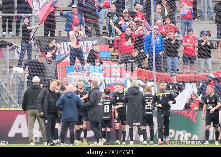 Odense, Danemark. 28 avril 2024. Match de Superliga entre OB et Hvidovre IF au nature Energy Park à Odense, dimanche 28 avril 2024. (Photo : Bo Amstrup/Scanpix 2024) crédit : Ritzau/Alamy Live News Banque D'Images