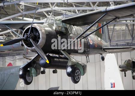 Westland Lysander, V9673 avion de coopération et de liaison de l'armée britannique utilisé pendant la seconde Guerre mondiale. IWM, Duxford, Royaume-Uni Banque D'Images