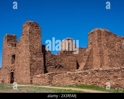 Ruines de Quarai, Salinas Pueblo missions National Monument, Mountainair, Nouveau-Mexique. Banque D'Images